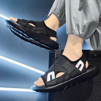 Италиански дизайн Нови мъжки летни сандали с презрамки Модни дебели плажни чехли от естествена кожа Ежедневни обувки Мъжки