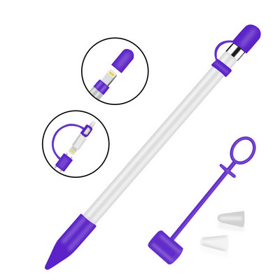 Silikonska zaštitna maska za Apple Pencil Cap Držač / Nib Cover / Cable Adapter Tether za iPad Pro Pencil Silicone Case Cover