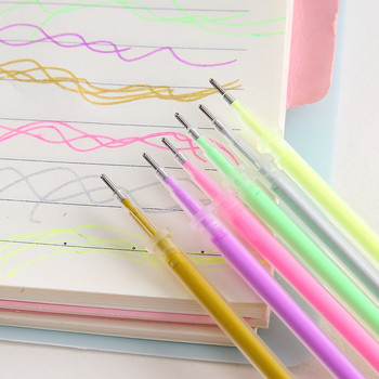 9 ΤΕΜ/Παρτίδα Στυλό Ανταλλακτικά Πολύχρωμα Ανταλλακτικά Gel στυλό Ζωγραφική Σχέδιο Glitter Highlighters Μαρκαδόροι στυλό Σχολικά είδη γραφείου