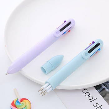 Ученически пособия за канцеларски материали от 6 части Lytwtw 6 цветни химикалки Macaron Многоцветна химикалка Многофункционална химикалка за офис Creative Kids Pen