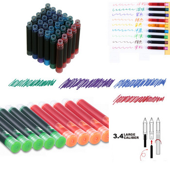 Висококачествени консумативи с цветно мастило от 20 бр. Наливна писалка с мастило Зареждане на касета офис ученически канцеларски материали