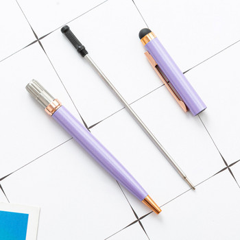 4 части Lytwtw\'s Crystal Ballpoint Pen Stylus Touch Pen Канцеларски материали за писане Офис Училищни пособия Въртящи се метални химикалки за медицинска сестра