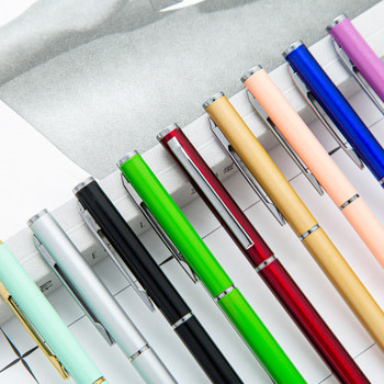 4 части Lytwtw\'s Creative Candy Color Ballpoint Pen Business Metal Office Accessories Rotate School Offices Office Supplies