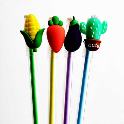 4kom/Set Kreativni pribor Slatka mala svježa prozirna olovka Olovke s gelom od povrća Punjenje olovke za uredske školske olovke