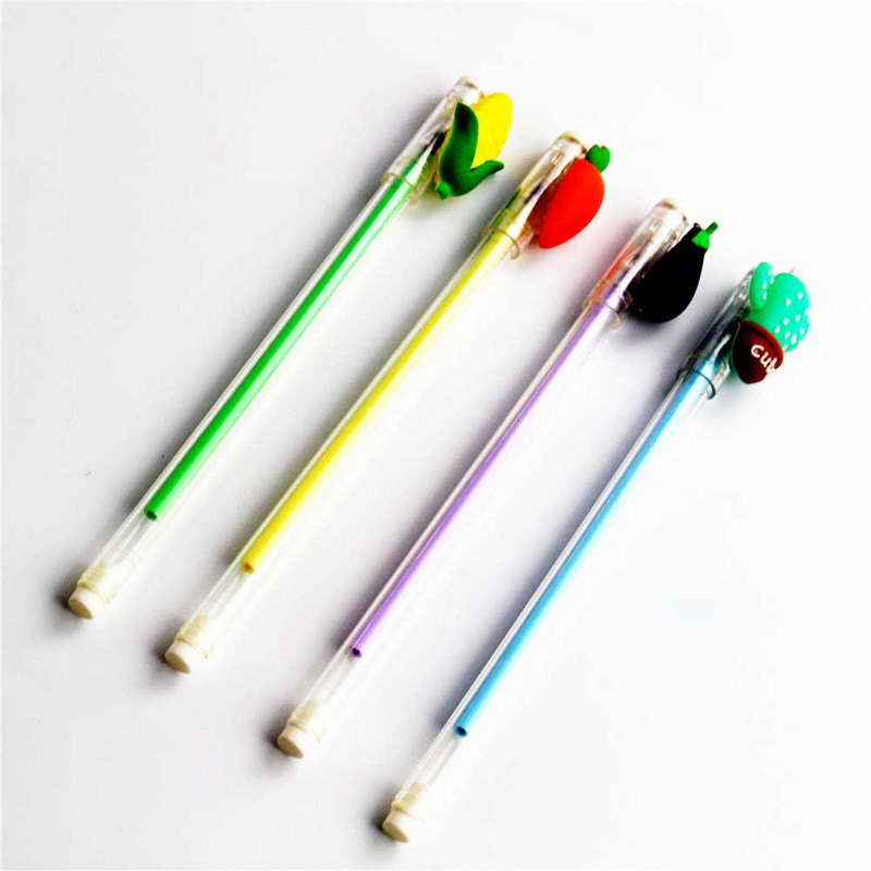4kom/Set Kreativni pribor Slatka mala svježa prozirna olovka Olovke s gelom od povrća Punjenje olovke za uredske školske olovke