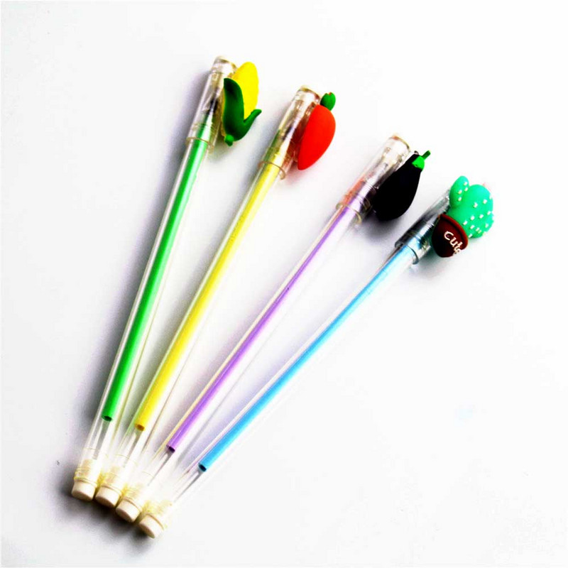 4kom/Set Kreativni pribor Slatka mala svježa prozirna olovka Olovke s gelom od povrća Punjenje olovke za uredske školske olovke