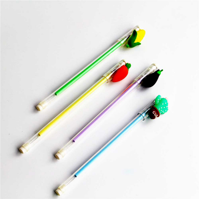 4kom/Set Kreativni pribor Slatka mala svježa prozirna olovka Olovke s gelom od povrća Punjenje olovke za uredske školske olovke