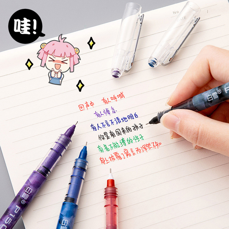 6 vnt Simplicity Color gelio rašiklio rinkinys 0,5 mm Greitai džiūstantis tiesus rašiklis Studentų biuro rašikliai Mokykliniai raštinės reikmenys