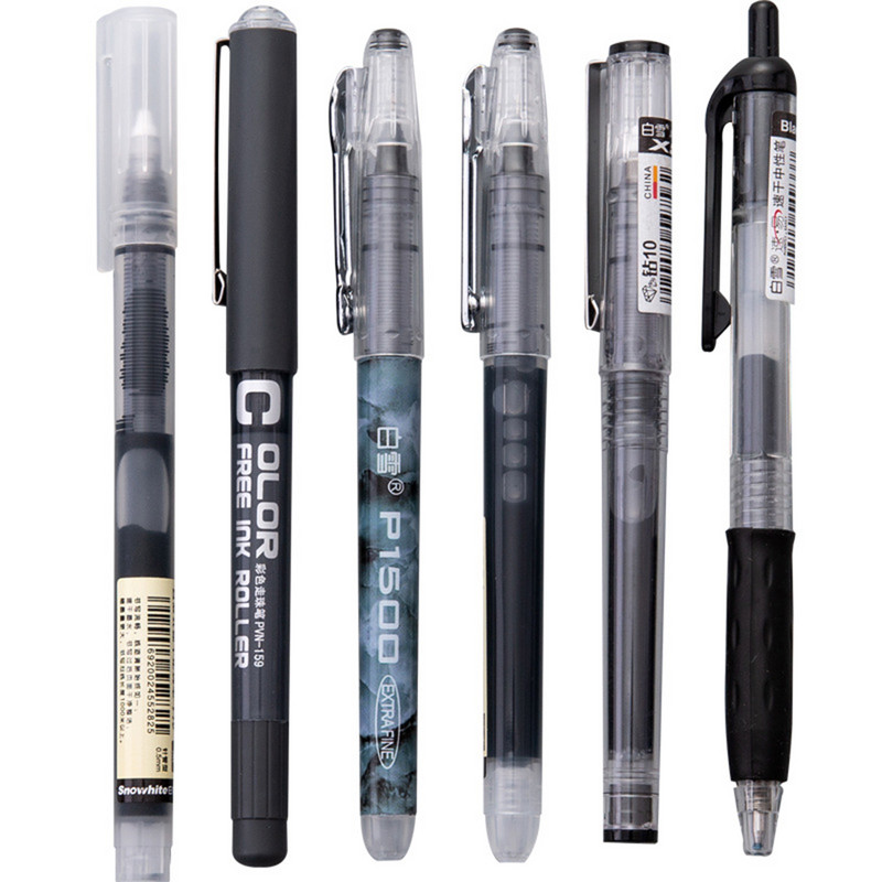 6 vnt Simplicity Color gelio rašiklio rinkinys 0,5 mm Greitai džiūstantis tiesus rašiklis Studentų biuro rašikliai Mokykliniai raštinės reikmenys