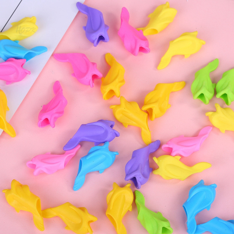 10-30 vnt. / Rinkinys Vaikiškas pieštuko laikiklis, silikoninis kūdikių mokymosi rašymo įrankio koregavimo įtaisas Žuvies rašiklio laikiklis, rašymo pagalbinės rankenos raštinės reikmenys