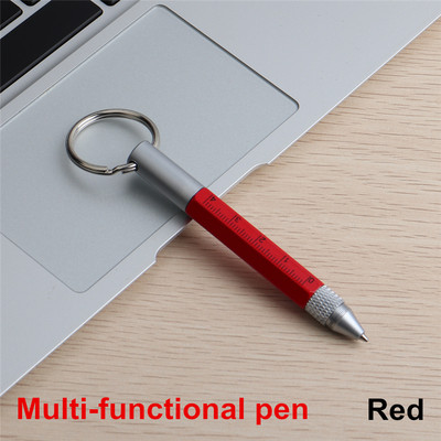 GENKKY višenamjenska olovka Metalna alatna olovka Kemijska mini olovka Odvijač Lenjilo Spirit Višenamjenski ključ Kopče Crnoplava tinta