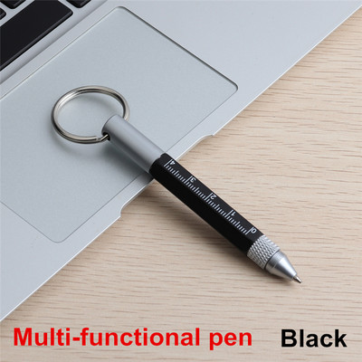 GENKKY višenamjenska olovka Metalna alatna olovka Kemijska mini olovka Odvijač Lenjilo Spirit Višenamjenski ključ Kopče Crnoplava tinta
