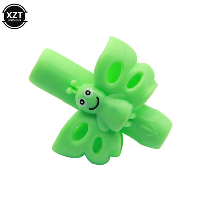 Nou corector de postură pentru scriere, stilou fluture, stilou cu două degete, suport pentru instrumente de scriere pentru învățare, capac pentru stilou de corecție, papetărie pentru studenți