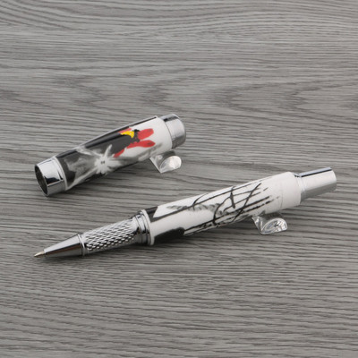 prabangus Aukštos kokybės RElegantiška keramika Rollerball Pen Mėlyna ir balta Cloisonne Retro Elegantiškas parašo rašalinis rašiklis Biuro reikmenys