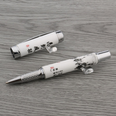 prabangus Aukštos kokybės RElegantiška keramika Rollerball Pen Mėlyna ir balta Cloisonne Retro Elegantiškas parašo rašalinis rašiklis Biuro reikmenys