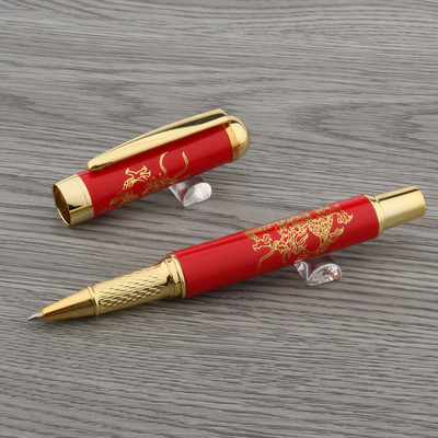 prabangus Aukštos kokybės RElegantiška keramika Rollerball Pen Mėlyna ir balta Cloisonne Retro Elegantiškas parašo rašalinis rašiklis Biuro reikmenys