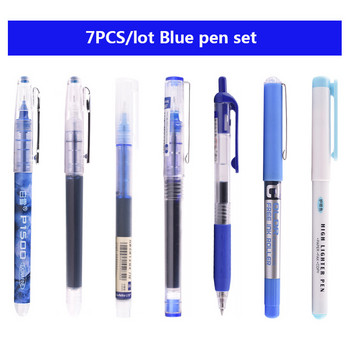 6PCS/7PCS/комплект ролкови химикалки 0,5 mm голям капацитет мастило гел химикалка многоцветно писане офис ученически пособия Kawaii канцеларски материали