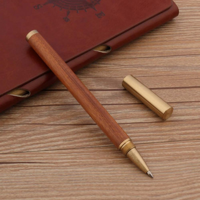 Υψηλής ποιότητας μάρκας ορειχάλκινο ξύλο ρολό στυλό Ebony Spin Golden Ink Στυλό Σχολικής Δώρα Γραφείου Γραφείου Γραφικής ύλης