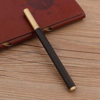 Kvaliteetse kaubamärgiga messingist puidust rull-pastapliiatsid Ebony Spin Golden Tindipliiatsid Kooliõpilaste kontorikingitused Kirjatarbed