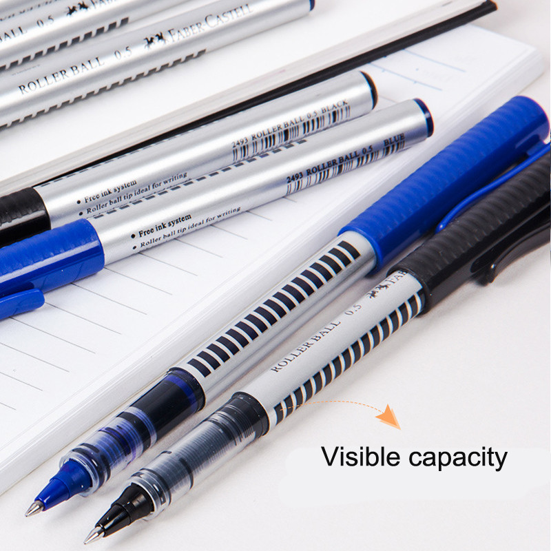 1 tk Faber Castell Straight Vedel Rollerball Pliiats Geel-tindipliiats, 0,5 mm Peene teravusega sileda tindiga pliiats Koolikontori statsionaarne