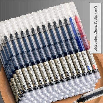 12 цветни ролкови химикалки Бързосъхнещо мастило 0,5 mm изключително фини химикалки Ролкови химикалки с течно мастило Многоцветни (черни/сини/червени)