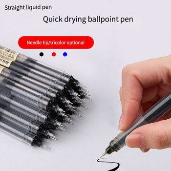 12 έγχρωμα στυλό ρολό Quick Dry Ink 0,5 Mm Extra Fine Point Pens Liquid Ink Pen Rollerball Pens Πολύχρωμα (Μαύρο/μπλε/κόκκινο)