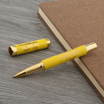 Класическа керамична химикалка Golden Yellow Dragon Офис ученически пособия RollerBall Pen