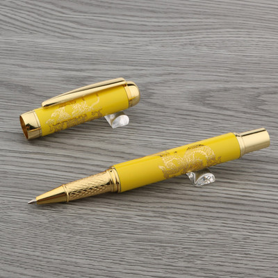 Класическа керамична химикалка Golden Yellow Dragon Офис ученически пособия RollerBall Pen