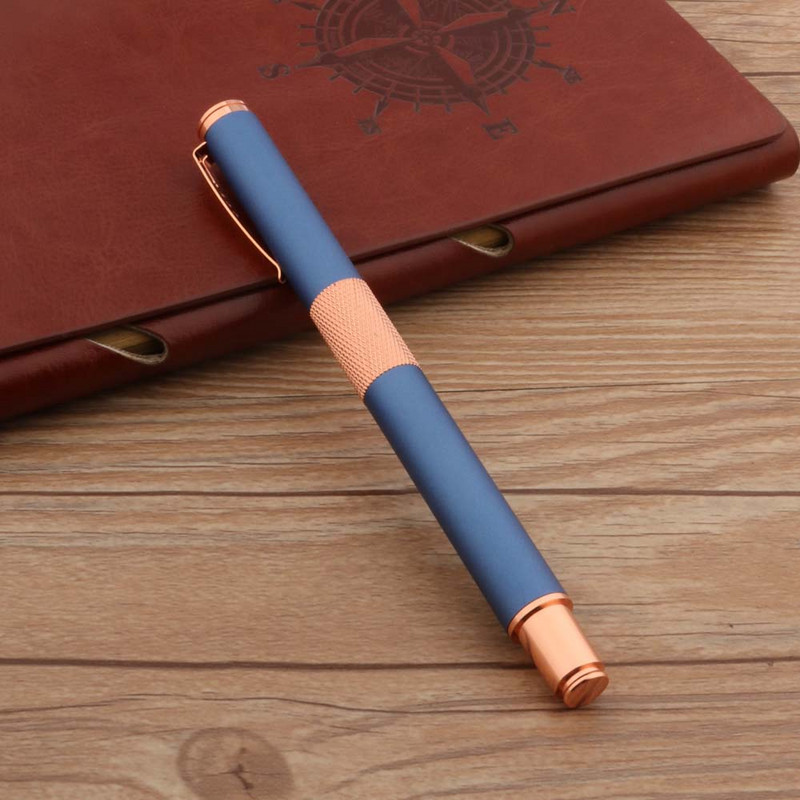 Kvaliteetne Rose Golden 125 rullikuga pastapliiats, jäätunud taevasinine klassikaline äribüroo koolitarvete kirjutamine