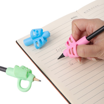Държач за писалка с два пръста Силиконов инструмент за писане за бебета Писане за деца, устройство за корекция на писане, канцеларски материали, подарък 3 бр.