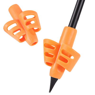 Suport stilou cu două degete Instrument de scris pentru învățare pentru bebeluși din silicon Dispozitiv de corectare a scrisului stilou pentru copii Cadou de papetărie 3 buc.