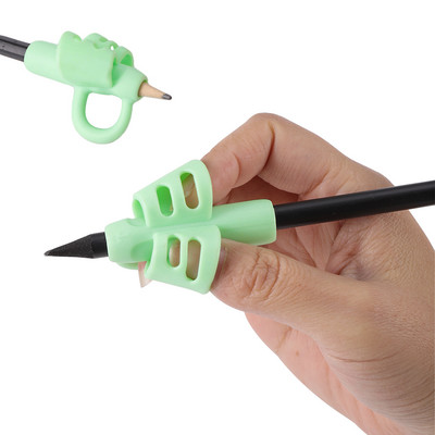Suport stilou cu două degete Instrument de scris pentru învățare pentru bebeluși din silicon Dispozitiv de corectare a scrisului stilou pentru copii Cadou de papetărie 3 buc.