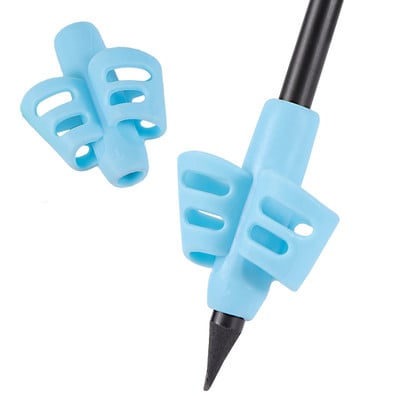 Suport stilou cu două degete Instrument de scris pentru învățare pentru bebeluși din silicon Dispozitiv de corectare a scrisului stilou pentru copii Cadou de papetărie 3 buc.