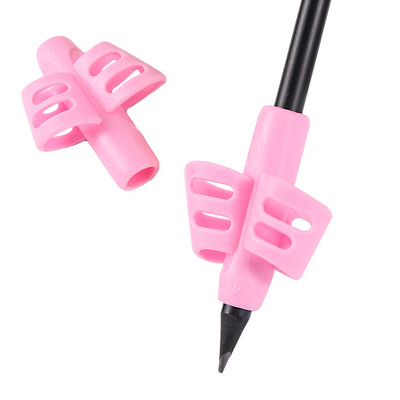 Suport stilou cu două degete Instrument de scris pentru învățare pentru bebeluși din silicon Dispozitiv de corectare a scrisului stilou pentru copii Cadou de papetărie 3 buc.