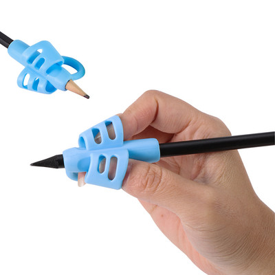 Suport stilou cu două degete Instrument de scris pentru învățare pentru bebeluși din silicon Dispozitiv de corectare a scrisului stilou pentru copii Cadou de papetărie 3 buc.
