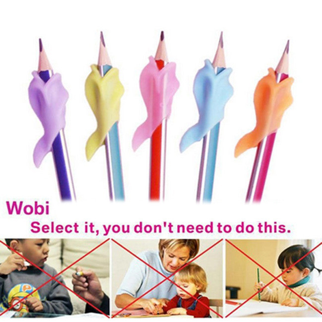 5 bucăți silicon delfin stil pește scris postura Wobi corecție copii studenți creion suport pentru pix cel mai bun preț cu ridicata