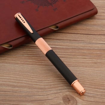 Υψηλής ποιότητας παγωμένο μαύρο 125 κυλινδρικό στυλό Rose Golden Ball Point Στυλό Επαγγελματικά Σχολικά Προμήθειες Νέο
