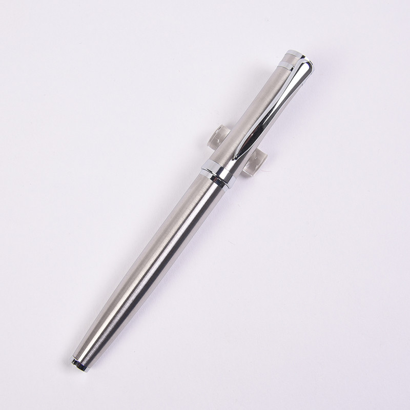 Visokokvalitetna metalna roler olovka sa srebrnom kopčom 0,5 mm crna tinta Olovke za znakove Poslovni uredski proizvod Školski pribor Poklon olovka