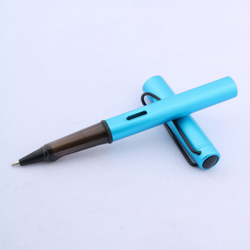 луксозен Висококачествен класически OFFICE STUDENT Gun черен метален небесносин Navy blue science Hold Rollerball Pen ink pen Консумативи