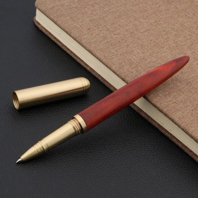 Visokokvalitetna kaligrafska roler olovka od crvenog drva, mjed koja se vrti, zlatna švicarska tinta, olovke s tintom Uredski ured za studente, školski pribor