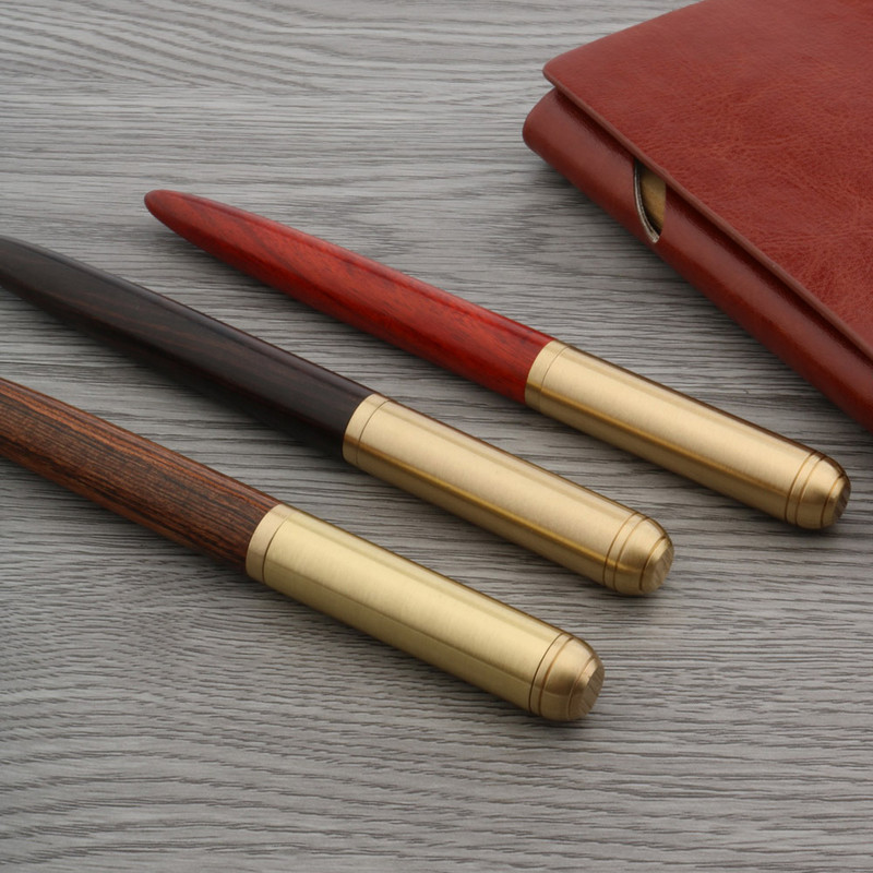 Visokokvalitetna kaligrafska roler olovka od crvenog drva, mjed koja se vrti, zlatna švicarska tinta, olovke s tintom Uredski ured za studente, školski pribor