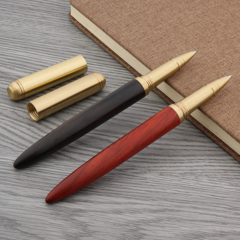 Visokokvalitetna kaligrafska roler olovka od crvenog drva, mjed koja se vrti, zlatna švicarska tinta, olovke s tintom Uredski ured za studente, školski pribor