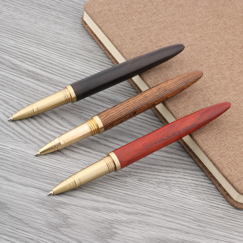 Visokokvalitetna kaligrafska roler olovka od crvenog drva, mjed koja se vrti, zlatna švicarska tinta, olovke s tintom Uredski ured za studente, školski pribor
