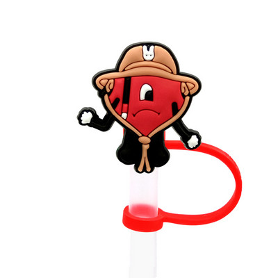 1 Vnt PVC šiaudinis dangtelis Bad Bunny Straw Topper Gimtadienio vakarėlio gėrimų išsiliejimo prevencija Kūrybiniai dulkėms atsparių puodelių priedai