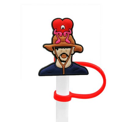 1 Vnt PVC šiaudinis dangtelis Bad Bunny Straw Topper Gimtadienio vakarėlio gėrimų išsiliejimo prevencija Kūrybiniai dulkėms atsparių puodelių priedai