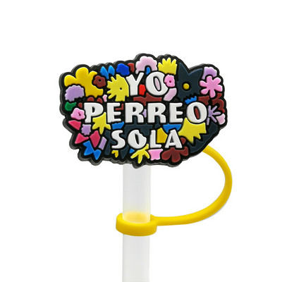 1 Vnt PVC šiaudinis dangtelis Bad Bunny Straw Topper Gimtadienio vakarėlio gėrimų išsiliejimo prevencija Kūrybiniai dulkėms atsparių puodelių priedai