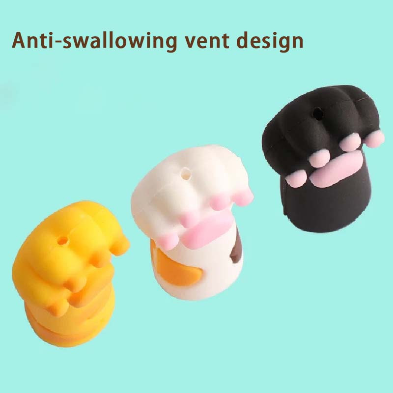 3 buc/lot capac pentru stilou cu labe de pisică capac din silicon capac pentru creion neutru rechizite pentru studenți din cauciuc moale drăguț școală din Coreea de desene animate