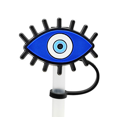 1 buc PVC Evil Eye Paie Topper Reutilizabil Prevenirea Scurgerii Demonii Creativ Paie Capacă băuturi Cupe Decorare rezistentă la praf