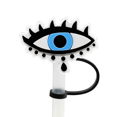 1 buc PVC Evil Eye Paie Topper Reutilizabil Prevenirea Scurgerii Demonii Creativ Paie Capacă băuturi Cupe Decorare rezistentă la praf