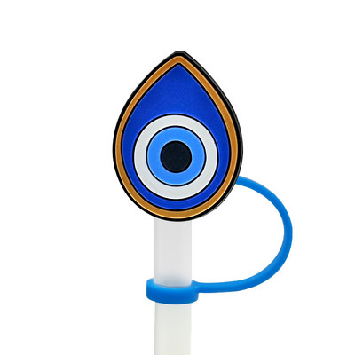 1 buc PVC Evil Eye Paie Topper Reutilizabil Prevenirea Scurgerii Demonii Creativ Paie Capacă băuturi Cupe Decorare rezistentă la praf